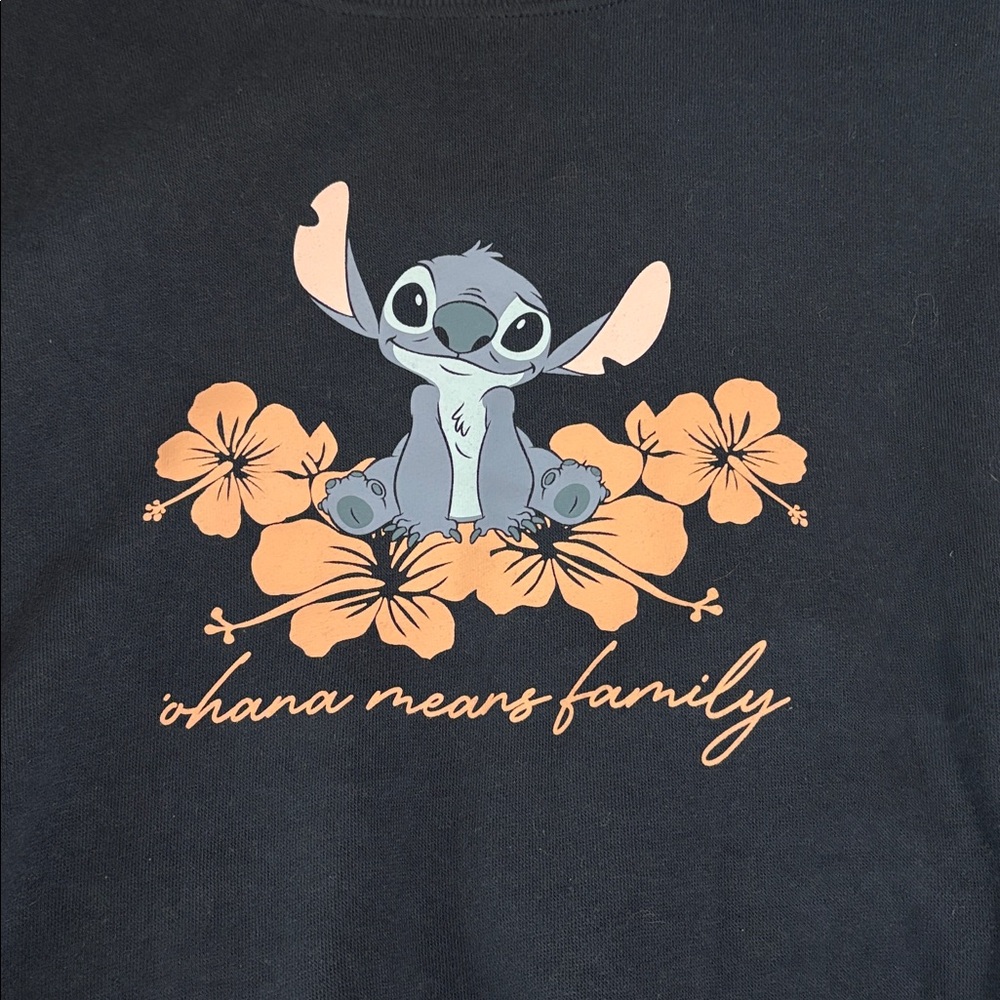 NWOT Disney STITCH Ohana Means Family Floral Sweatshirt X-Large - Picture 2 of 4
